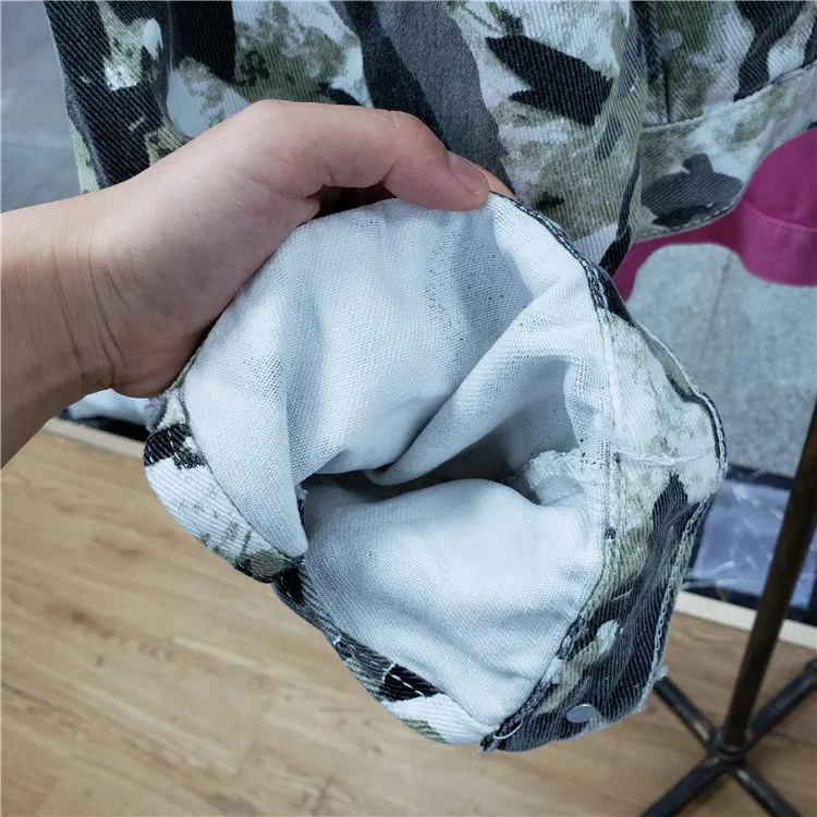 Камуфляжное пальто женская уличная одежда Студенческая BF Harajuku Осень Новые короткие джинсовые пальто с рукавами «летучая мышь» джинсовая куртка женская
