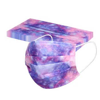 

10PC Adult Disposable Tie Dye Face Masks Non-woven 3ply Earloops Face Mask Breathable Dustproof Windproof Masks Mascarilla