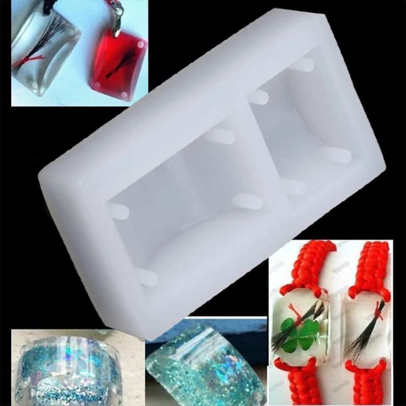 Прямоугольник Силиконовые DIY формы браслет кулон ювелирных изделий плесень смолы отверстие F3MD