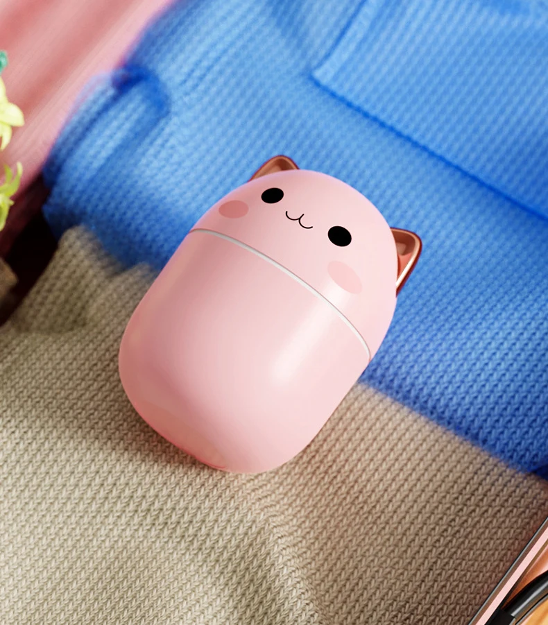 200ml Air Humidifier Cute Kawaiil Aroma Diffuser With Night Light Cool Mist For Bedroom Home Car Plants Purifier Humificador