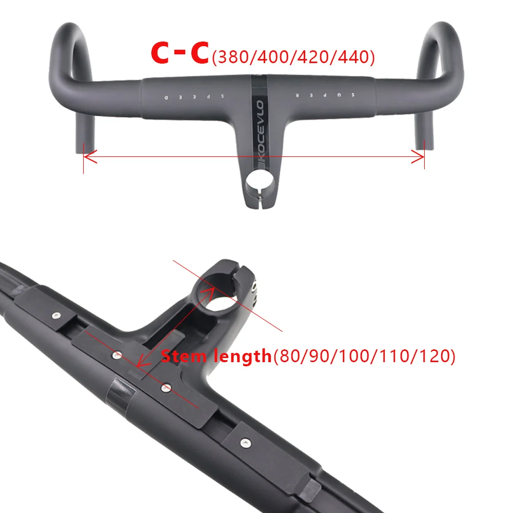 Kocevlo 一体型ハンドル カーボン軽量ハンドル 380/80mm kocevlo 一体型カーボンハンドル 380mm×80mm