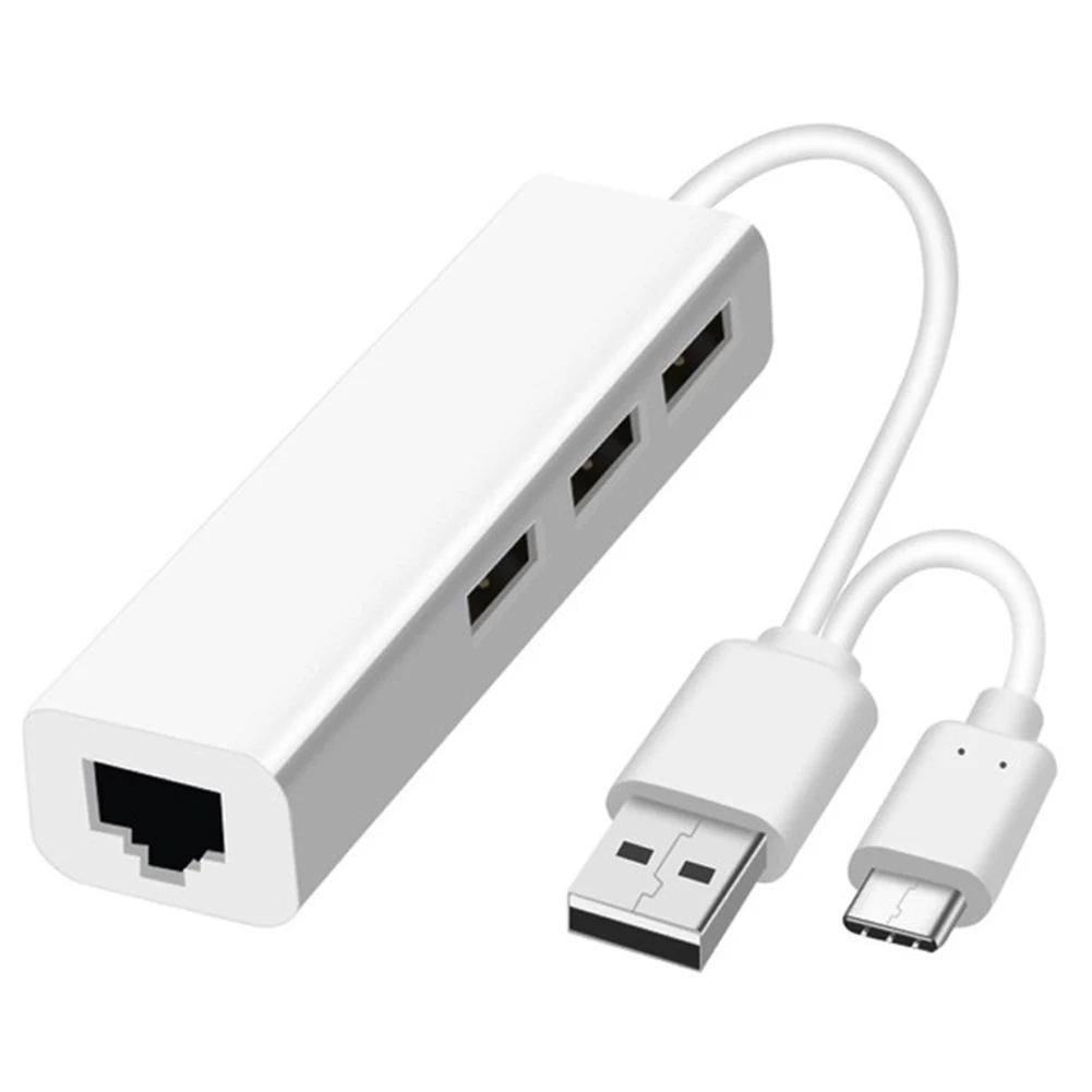 USB Type C концентратор сплиттер 3 2 0 RJ45 Интернет адаптер для ноутбука ПК ноутбук док