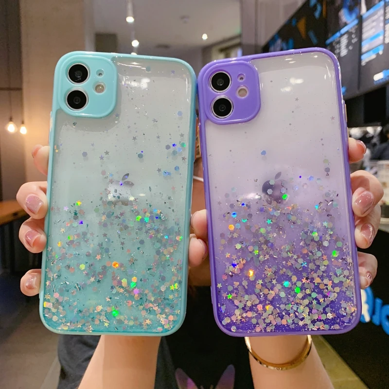 Luxury Bling Glitter Stars Sequins Case For iPhone 11 Pro XS MAX XR X SE 2020 Silicone iphone 8 7 6 6S Plus Cover |