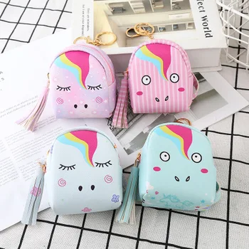

2019 hot bag Unicorn zero wallet cartoon children zero wallet key bag data cable storage bag