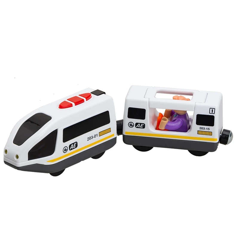 Kids Electric Train Toys Set Train Diecast Slot Toy Fit for Standard Wooden Train Track Railway 26