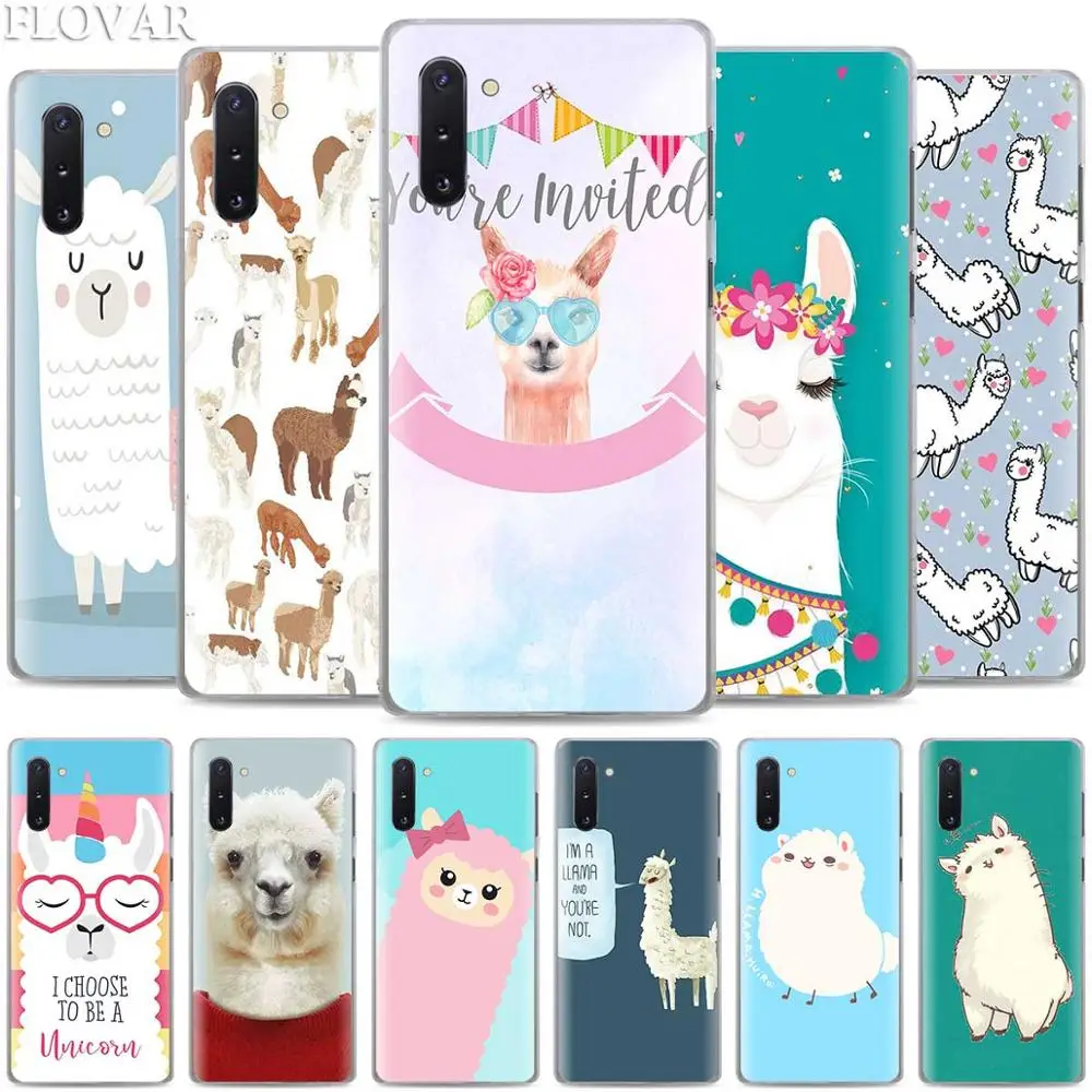

Cute Lama Alpaca Phone Cases for Samsung Galaxy Note 10 S10 Plus 5G S10e A30 A40 A50 A60 A70 M40 Hard Cover Coque