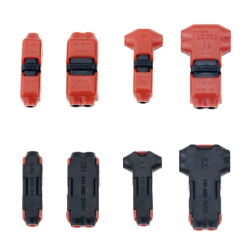 

5PCS H T type 1Pin 2Pin Scotch Lock Quick Splice Wire Connectors for Terminals Crimp Electrical Car Audio 24-18AWG Wire Set
