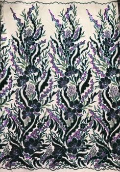 

Hot Sale African Sequins Lace Fabric High Quality Cord Lace trim African French Net Lace Fabric For green Party Dress