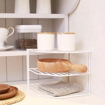 

Multi-function Kitchen Storage Shelf Corner Shelf Bathroom Wash Rack Bathroom Seamless Wall Mount Tripod Storage Rack
