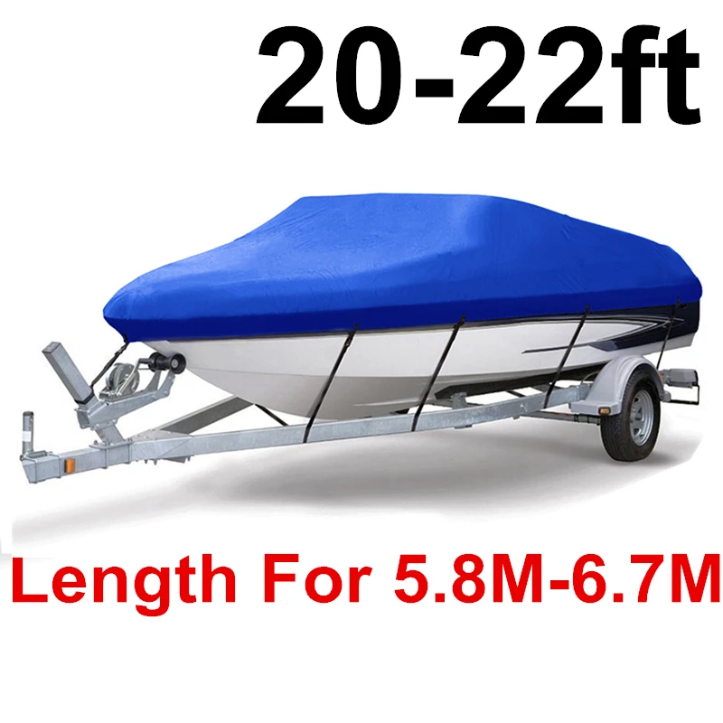 BLUE 20-22ft 14-22ft Trailerable 210D чехол для лодки водонепроницаемый серый рыбий лыжный v-корпус Солнцезащитный УФ-протектор для катера швартовка для лодки D45 - Цвет: BLUE 20-22ft