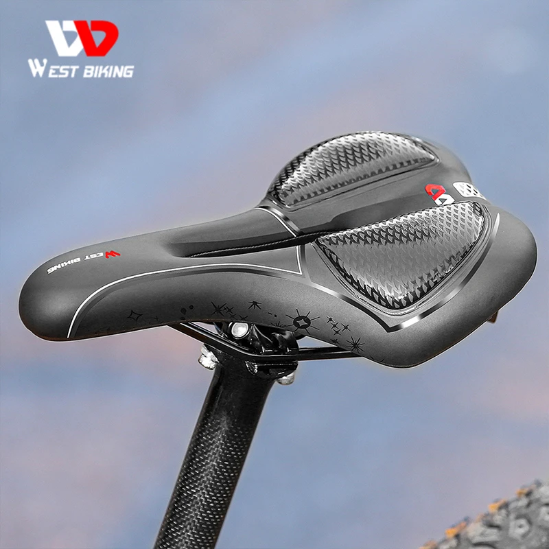 

WEST BIKING велосипедное седло из силикагеля для горного велосипеда, дышащее ажурное велосипедное седло, мягкая Противоударная велосипедная подушка