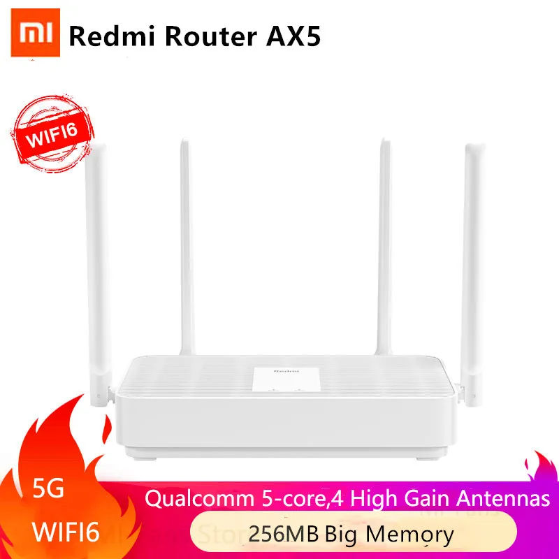 Xiaomi Redmi Router AX5 WiFi 6 1800 5 ядерный 256M Mesh Memory Home IoT 4 усилитель сигнала 2 4G ГГц два