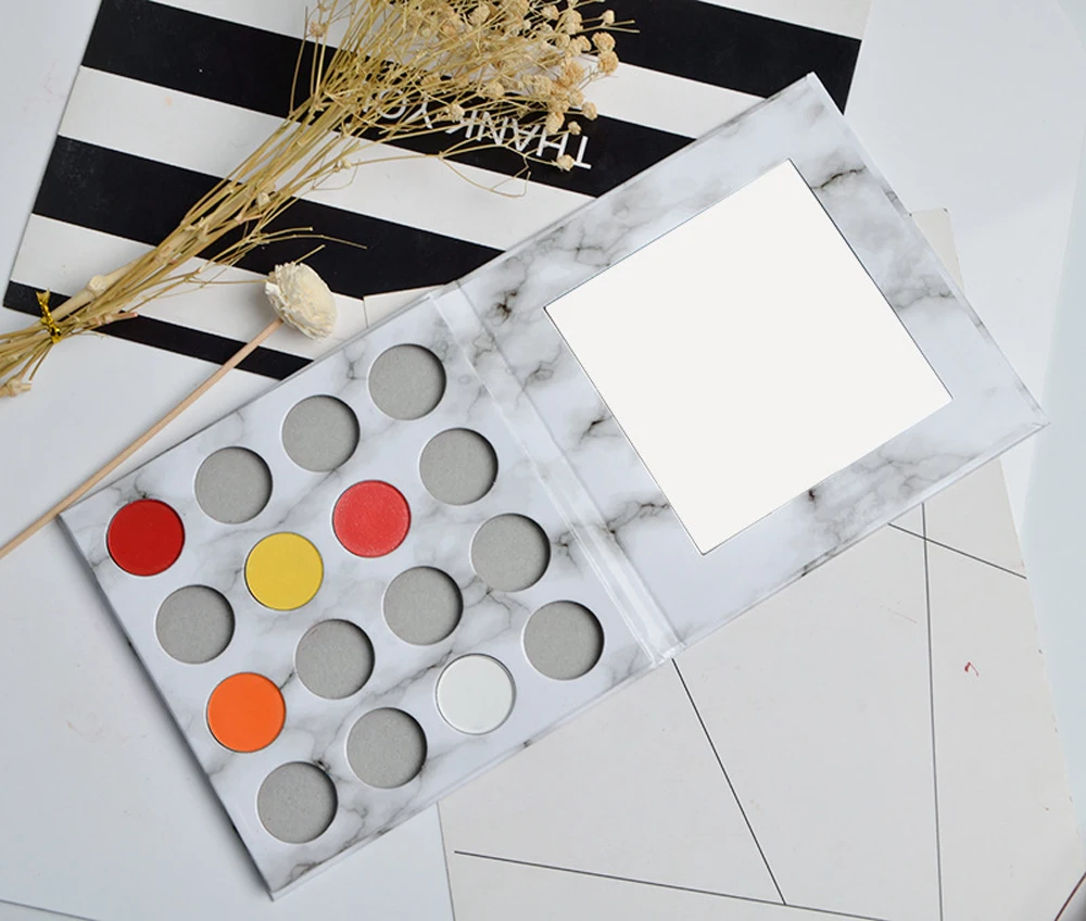 low moq custom eyeshadow palette empty 16 holes matte shimmer glitter eye makeup customized gifts private label