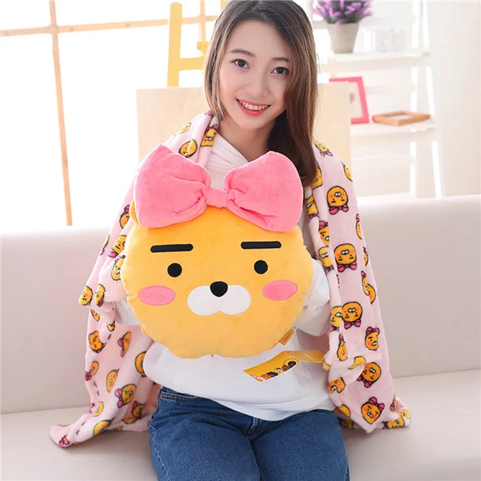 35 см милый лев собака утка персик 3 в 1 плюшевые игрушки мягкие Kawaii автомобиль плюшевые подушки и одеяло куклы для детей подарок на день рождения