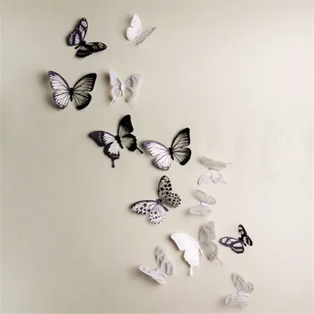 

kitchen refrigerator decal Wallpapers 3D Crystal Butterflies home decor for kids room Christmas party decoration18Pcs cute DIY
