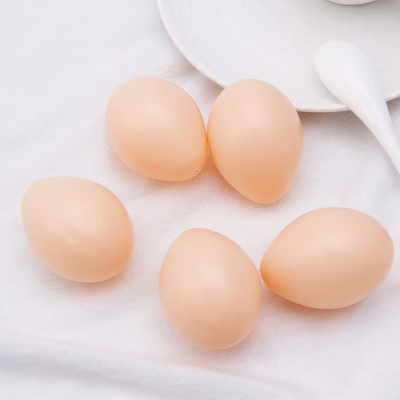 5PCS Plastic Fake Chicken Eggs Poultry Layer Coop Hatching Simulation