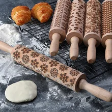 Рождественская Снежинка музыкальные ноты дерево шаблон тиснение помадка Скалка для выпечки печенье торт тесто выгравированный ролик