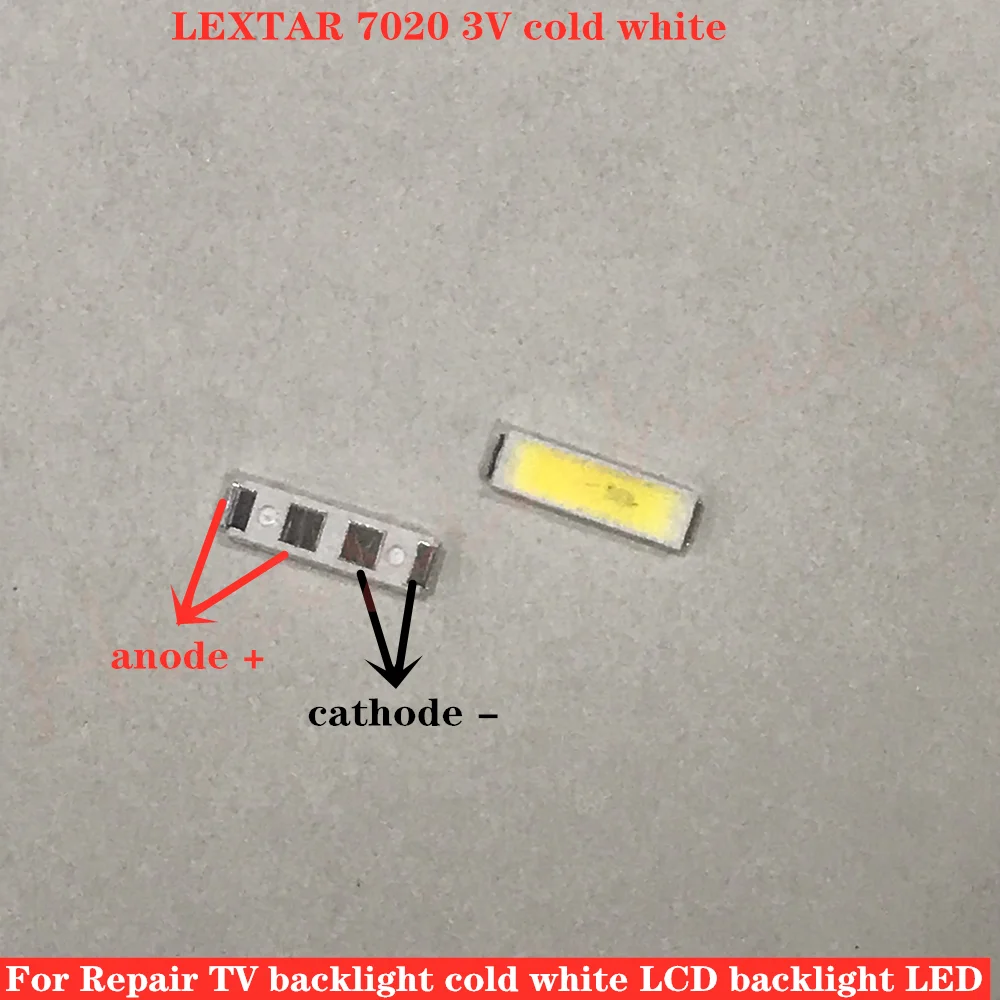 200PCS/Lot Original For Lextar SMD LED 7020 3V 0.5W 50LM Backlight bead Cool White For LCD TV Backlight High quality