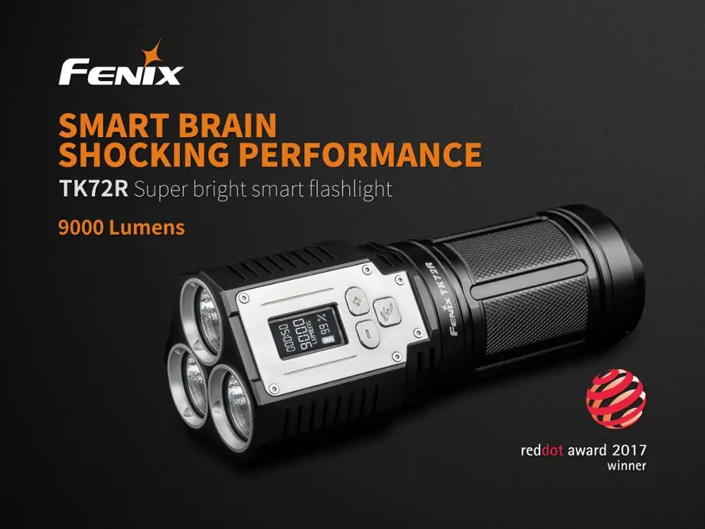 Новинка Fenix TK72R FenixTK72R-это портативный высокопроизводительный фонарик со встроенным 7,2 В/7000 мАч 3 Cree XHP70 светодиодный ace