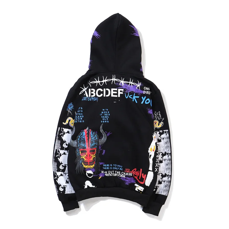 European and American tide brand VLONE hoodie hip hop graffiti trend men and women loose couple models hooded cotton large size European and American tide brand VLONE hoodie hip hop graffiti trend men and women loose couple models hooded cotton large size