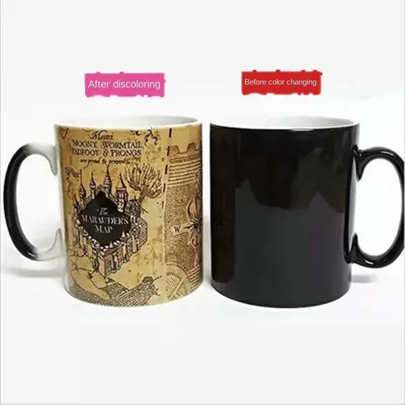 

New Harry Potter Live Point Map Color Changing Mug Ceramic Office Breakfast Milk Coffee Water Cup Couple Birthday Gift Mugs