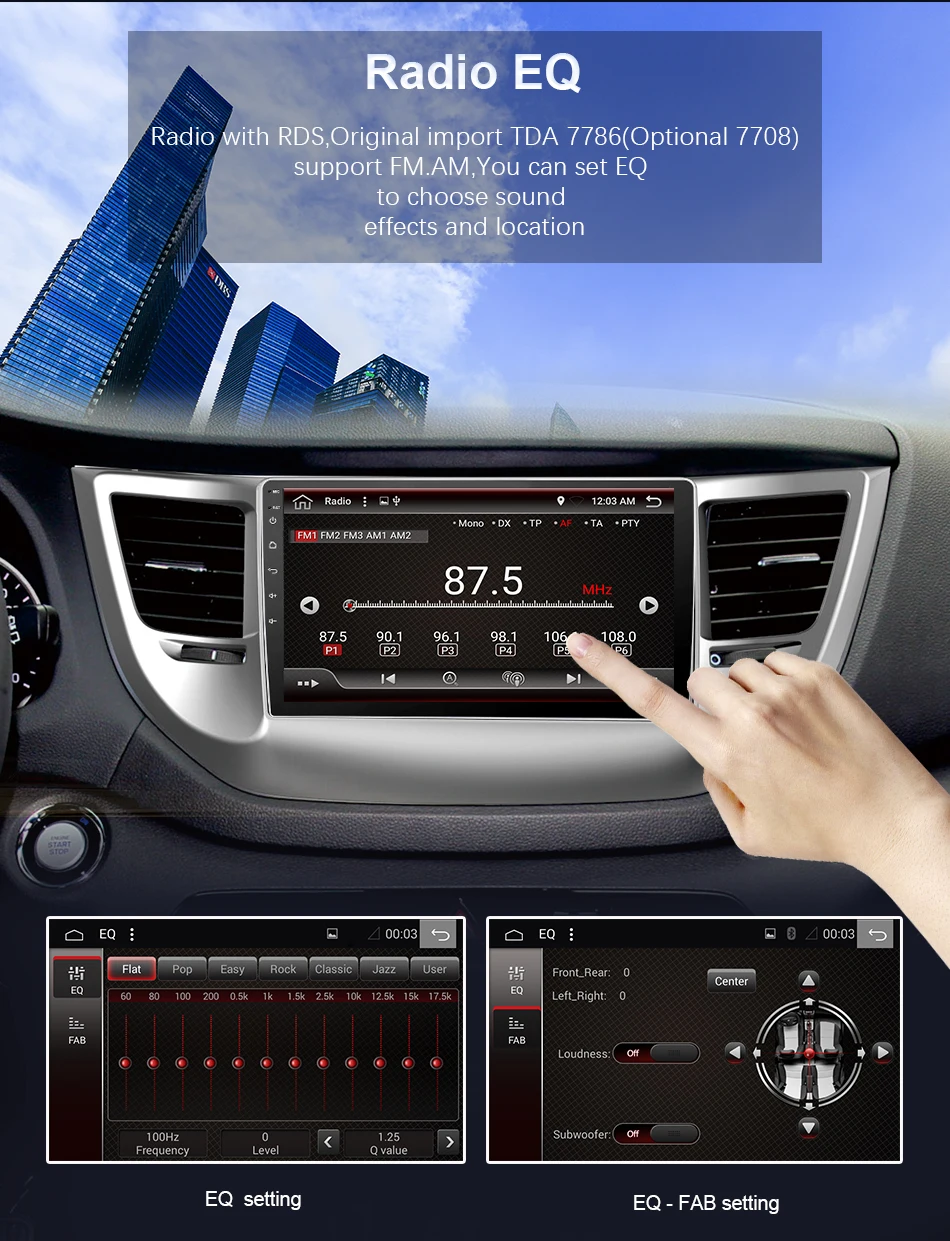 Top Eunavi 1 Din 9 inch RK3399 Universal Android 9.0 4G 64G Car Radio Stereo PC GPS Navigation WiFi 1024*600 Audio Bluetooth SWC USB 10