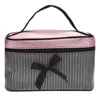 Women Travel Bow Stripe Make Up Bags Girl Cosmetic Bag Makeup Beauty Bra Wash Organizer Toiletry Pouch Storage Kit Bath Case 1