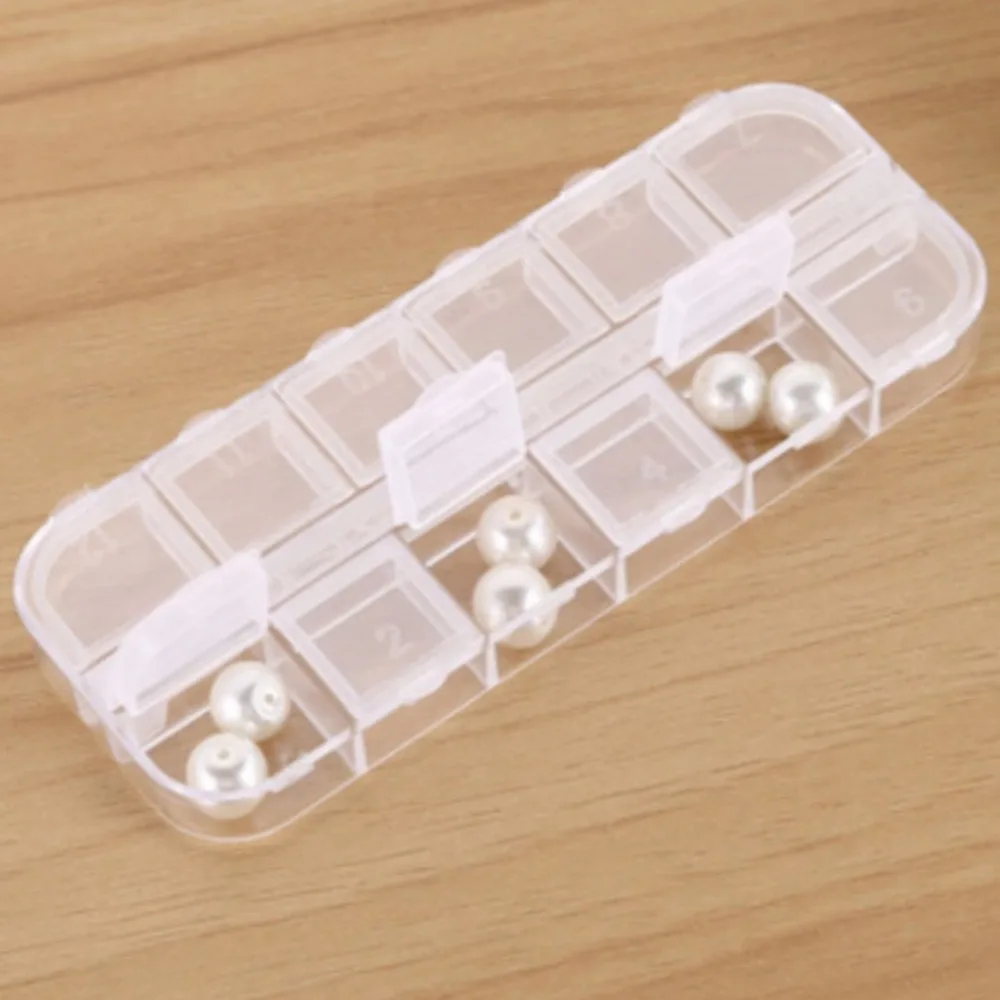 

Lightweight Transparent Plastic Jewelry Storage Box Case Nail Art Beads Tools Craft Organizer Storage Tools