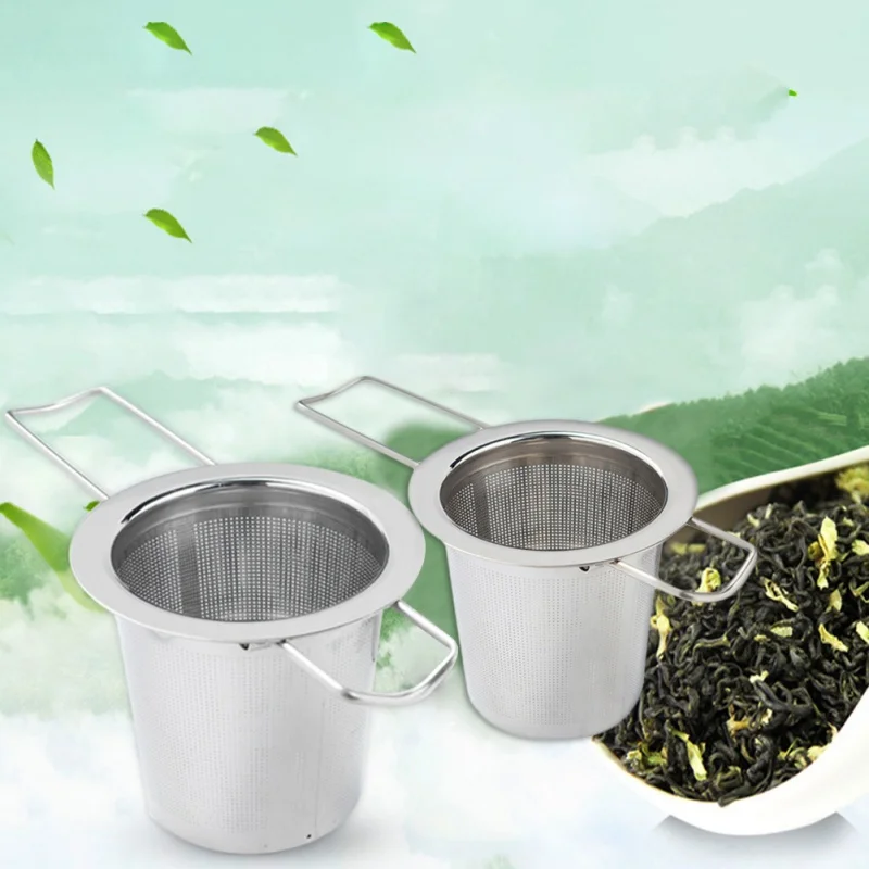 

Tea strainer Tea Infuser Fine Mesh Strainer With Foldable Handle Lid For Hanging On Teapots Cups Mugs For Brewing Coffee Tea