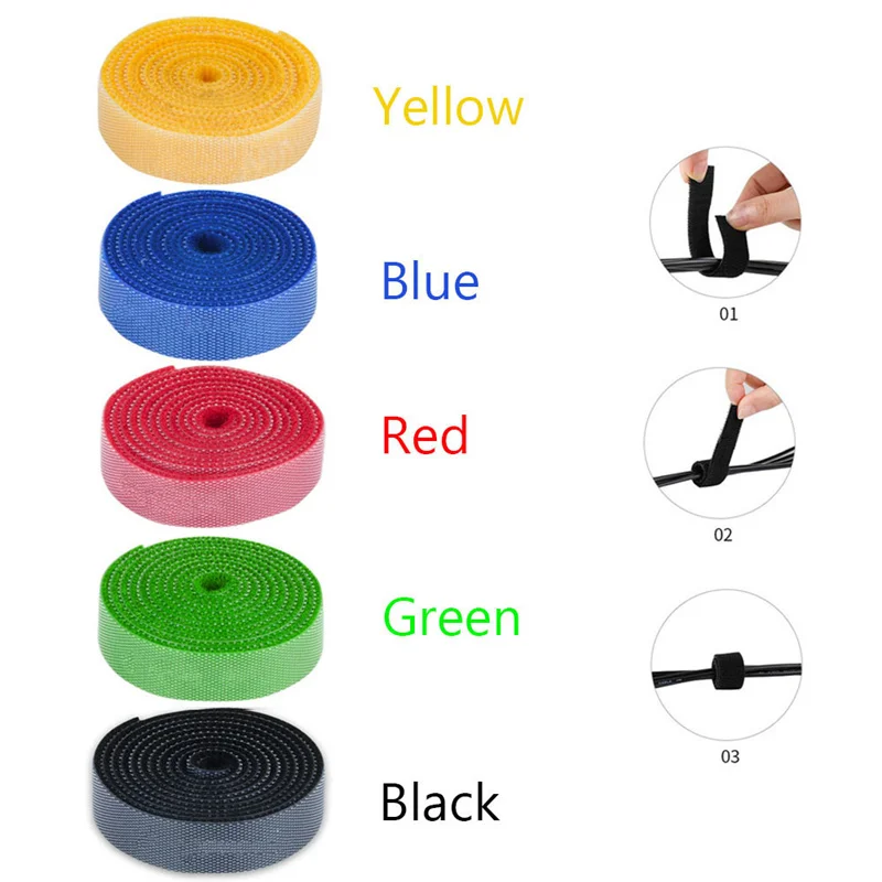 5m/roll Velcro Strips With Adhesive Fastener Tape Cable Ties Reusable  Double Side Hook Loop Cable Tie Wires Management Straps - Cable Ties -  AliExpress