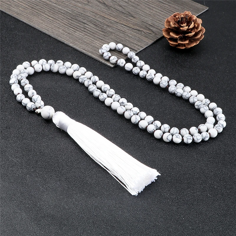 108 Beads Prayer Necklace Natural Green Stripe Onyx Stone Buddhist Buddha Meditation Bead Mala Necklace Women Men Jewelry Gifts - Bracelets