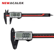 Newacalox touch digital pinça régua de fibra de carbono extra grande tela lcd Polegada/conversão métrica 0-6 Polegada/150mm ferramenta de medição