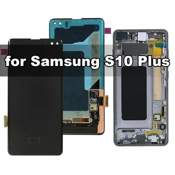 

Original AMOLED for Samsung Galaxy S10 Plus G975F LCD Display with Touch Digitizer and Frame Assembly Replacement 100% Tested
