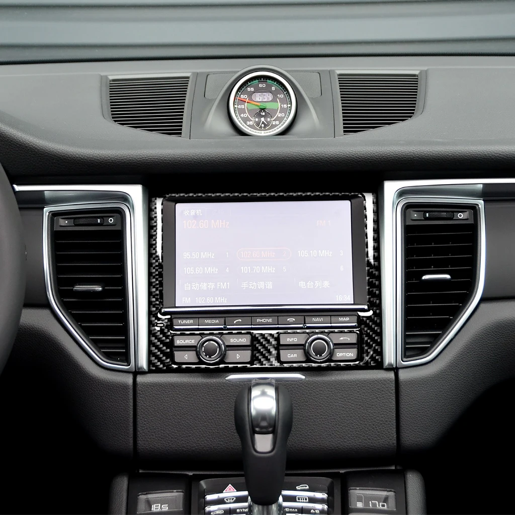 

Carbon fiber Car Dashboard Navigation Control Frame Panel For Porsche Macan 2015~2017