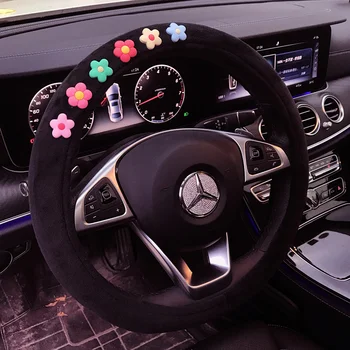 

Car steering wheel cover cartoon cute steering wheel cover autumn and winter Plush warm wear resistant handle cover