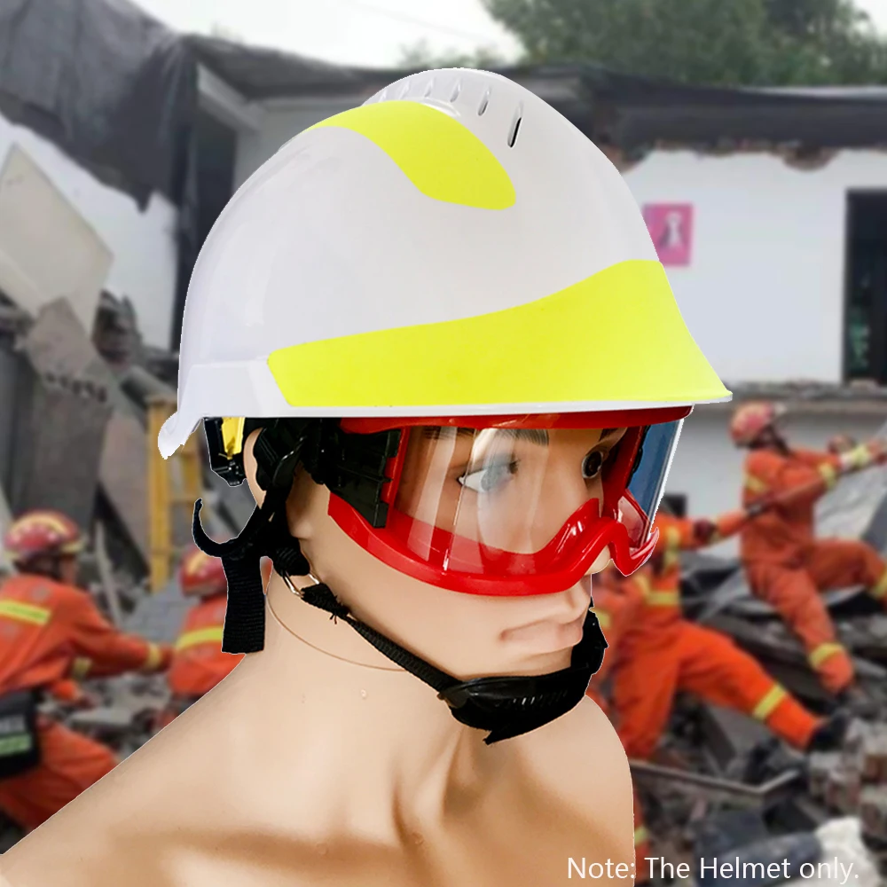 Пожарный защитные шлемы спасательный шлем на рабочем месте противопожарная жесткая шляпа с налобными очками защитные анти-ударные