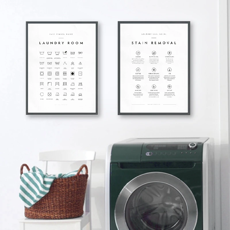 

Home Decor HD Print Laundry Symbols Guide Care Painting Canvas Poster Modular Pictures Modern Nordic Style Living Room Wall Art