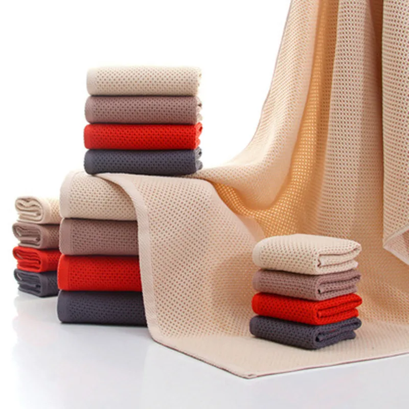 70x140cm hohe qualityWaffle handtuch Bad zubehör смsolid farbe handtuch saugfähigen starke Wischen handtuch nach übung – Detail 1