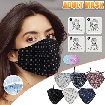 

Fashion Fabric S Floral Print Unisex Cute Printing Pm2.5 Outdoor Mouth Washable Soft Reuse Fashion Large Stock Send Fast