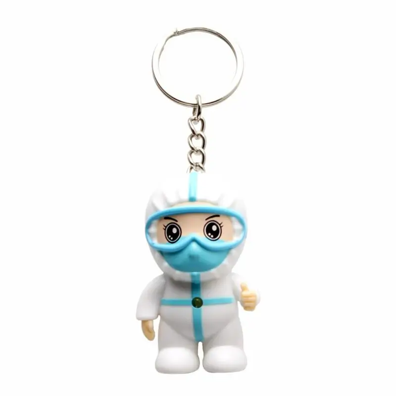 

Anti-epidemic Souvenir White Angel Keychain Cartoon Nurse Keyring Pendant with Hook Thanksgiving Present Toy