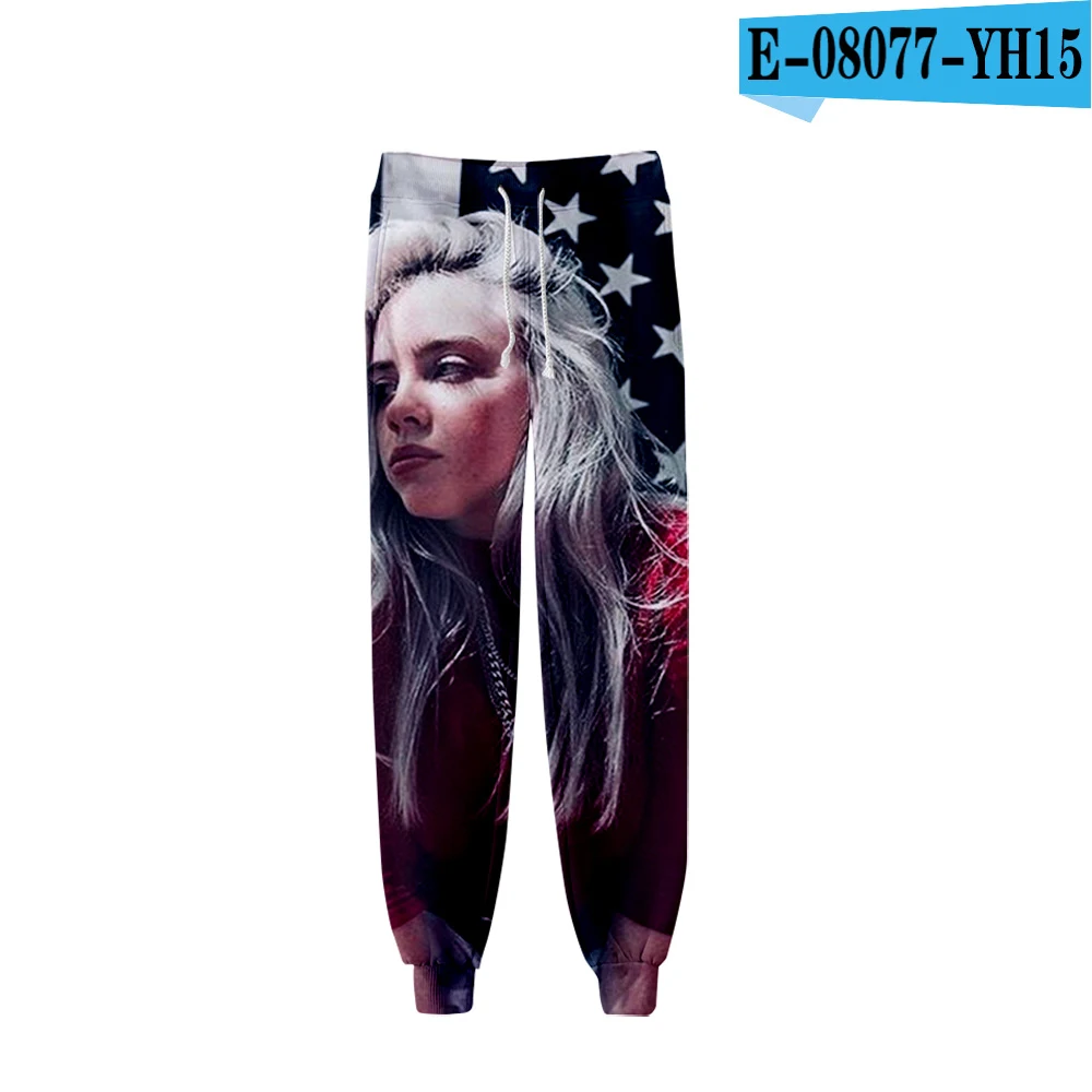 3D Американский культовый певец Billie EIlish 3D спортивные штаны женские/мужские брюки 3D печать Billie EIlish модные лучшие продажи брюки - Цвет: 3D
