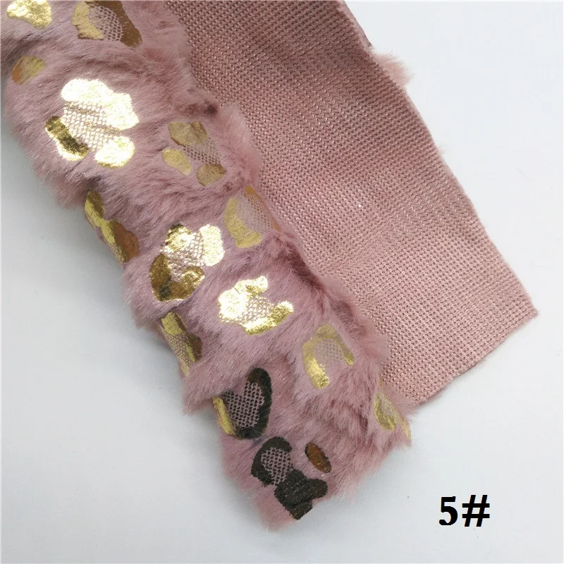 Glitterwishcome 21X29 см A4 Размер золото печатных Леопард мех ткани листы для бантов, GM482A - Цвет: 5