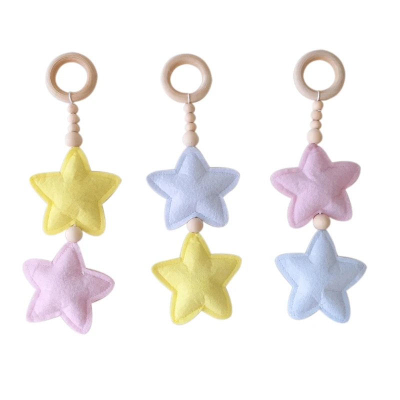 3 шт. Мультяшные деревянные фетровые пентаграммы детские игрушки милый фитнес оборудование висячие украшения реквизит для фотосессии