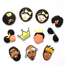 Breloques de chaussures en PVC, couronne de reine, décoration de chaussures, boucles, accessoires pour sabots, sandales, cadeaux de noël 