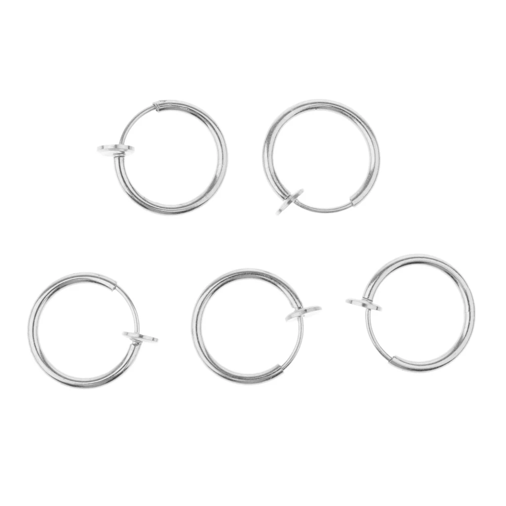 5 Pieces Illusion Clip On Nose Ear Septum Lip Eyebrow Ear Versatile Ring No-piercing Body Jewelry Women Mens