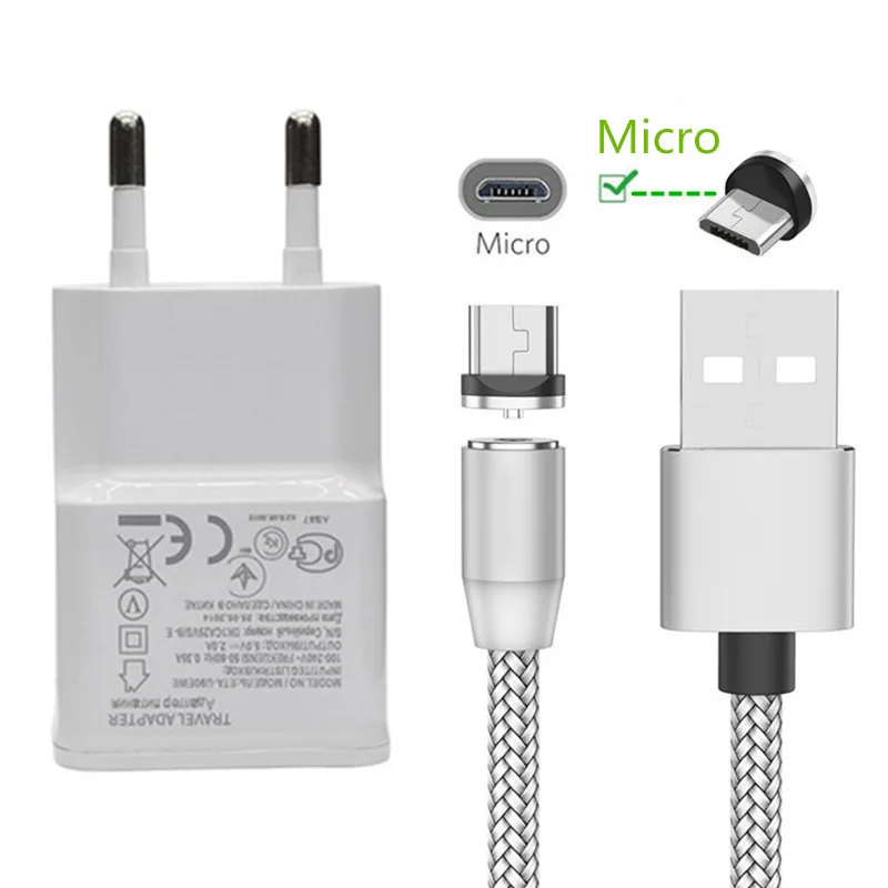 Магнитный зарядный кабель Micro usb для Samsung A10 Huawei Honor 6A Xiaomi Redmi 5 Meizu Sony Asus LG|Зарядные
