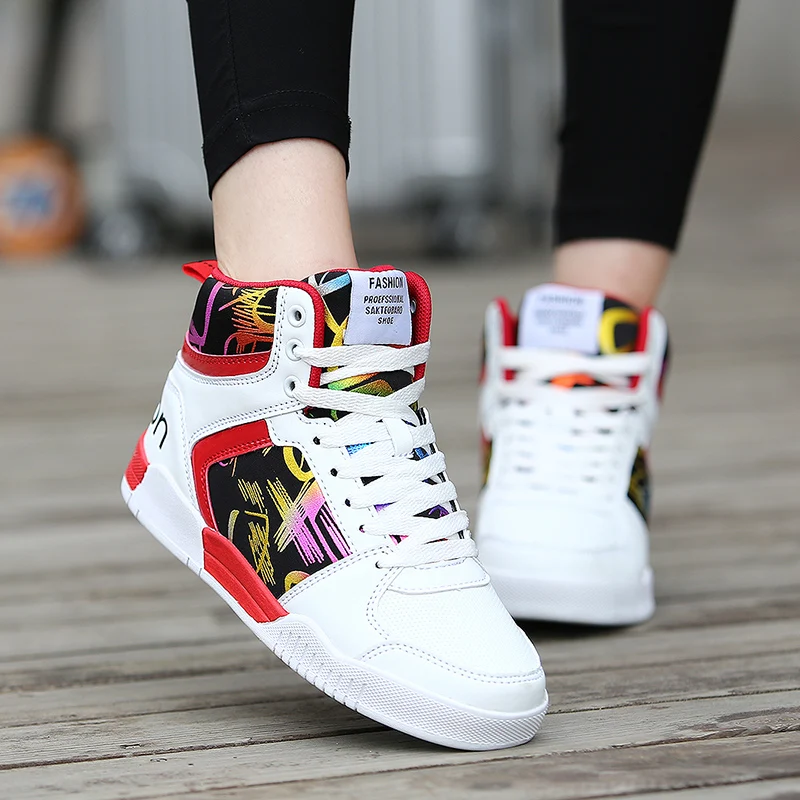 Leisure Shoes Sneakers High-Top Lace-Up Sport Valentine Women Fashion Plush Winter XU092