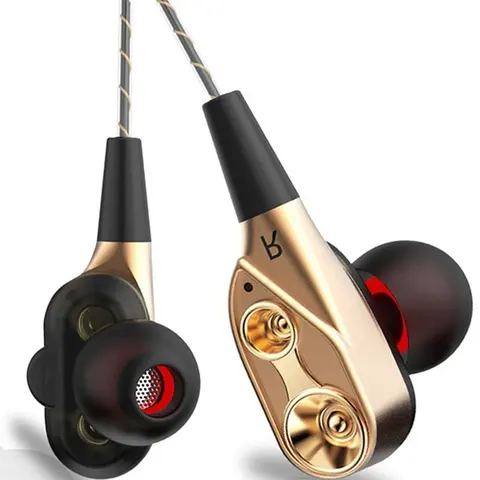 Stereo in-Ear Earphones Super Bass Dual Drive Headset Earbuds Earphone For SmartPhone