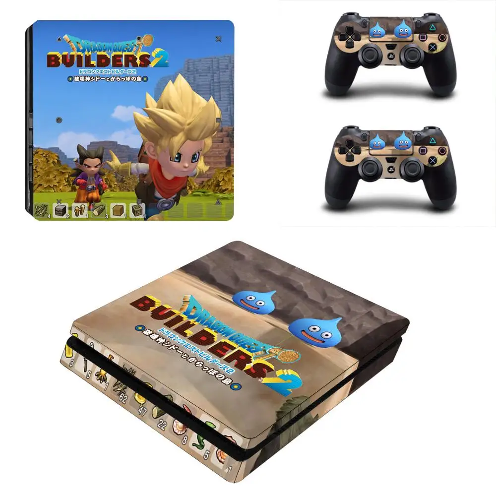 YSP4S-3164 Dragon Quest строителей 2 PS4 тонкие наклейки Play station 4 Slim кожи Стикеры для Игровые приставки 4 Slim консоль и контроллер - Цвет: YSP4S-3164