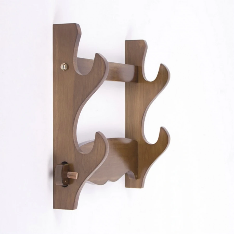 

Real Wood Katana Samurai Sword Holder Stand Wall Mount Bracket Hanger 2 Layer